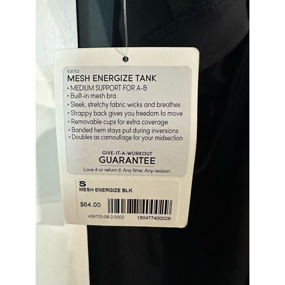 Women's Athleta Black Mesh Energize Tank Top Size S - Picture 3 of 5